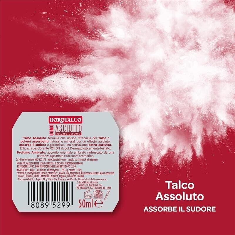 BOROTALCO SET 8 PZ DEO ROLL-ON 50ML L'UNO NEW ASCIUTTO PROFUMO AMBRATO NO ALCOOL 72H