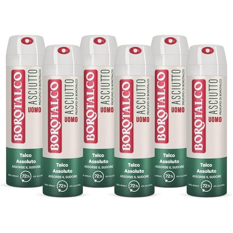 BOROTALCO SET 6 PZ DEO SPRAY 150 ML L'UNO NEW PROFUMO DI BOROTALCO DA UOMO + ASCIUTTO