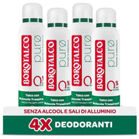 BOROTALCO SET 4 PZ DEO SPRAY 150 ML L'UNO NEW PURO 0 SALI 0 ALCOOL PROFUMO DI BOROTALCO