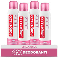 BOROTALCO SET 4 PZ DEO SPRAY 150 ML L'UNO NEW SETA PROFMO DI TALCO E FIORI ROSA