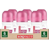 BOROTALCO ROLL-ON SET 6 PZ 50 MLL'UNO FORMULA SENZA ALCOOL EFFICACIA FRESCA 48HAI FIORI DI ROSA