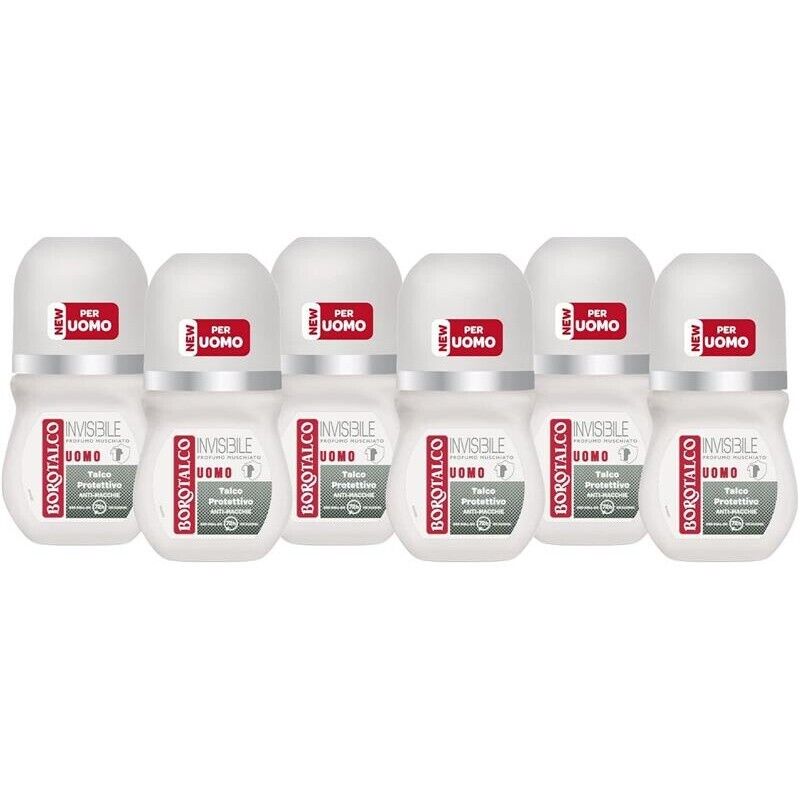 BOROTALCO ROLL-ON SET 6 PZ UOMO 50 ML L'UNO FORMULA SENZA ALCOOL EFFICACIA FRESCA 48H ROSSO