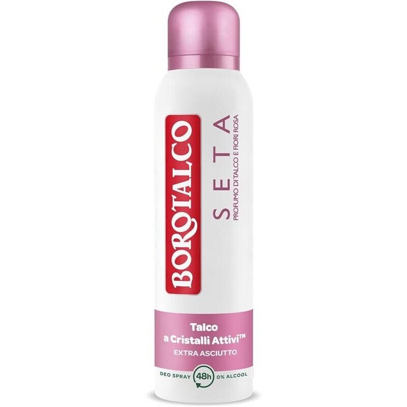 BOROTALCO SET 4 PZ DEO SPRAY 150 ML L'UNO NEW SETA PROFMO DI TALCO E FIORI ROSA