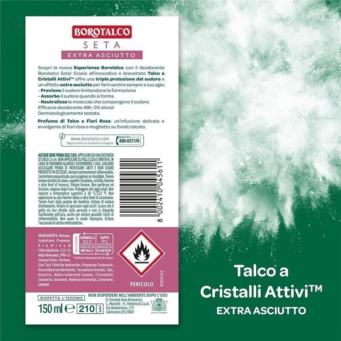 BOROTALCO SET 4 PZ DEO SPRAY 150 ML L'UNO NEW SETA PROFMO DI TALCO E FIORI ROSA
