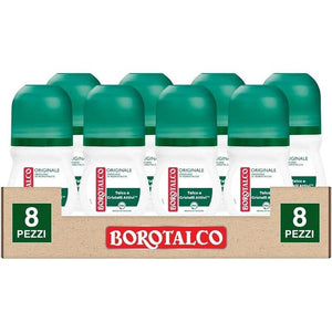 BOROTALCO ROLL-ON SET 8 PZ 50 ML L'UNO FORMULA SENZA ALCOOL EFFICACIA FRESCA 48H TALCO CRISTALLI ATTIVI