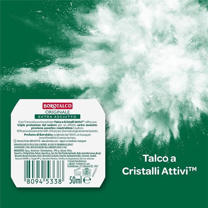 BOROTALCO ROLL-ON SET 8 PZ 50 ML L'UNO FORMULA SENZA ALCOOL EFFICACIA FRESCA 48H TALCO CRISTALLI ATTIVI