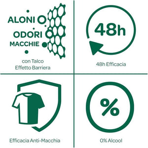 BOROTALCO ROLL-ON SET 4 PZ UOMO 50 ML'UNO FORMULA SENZA ALCOOL EFFICACIA FRESCA 48H ROSSO