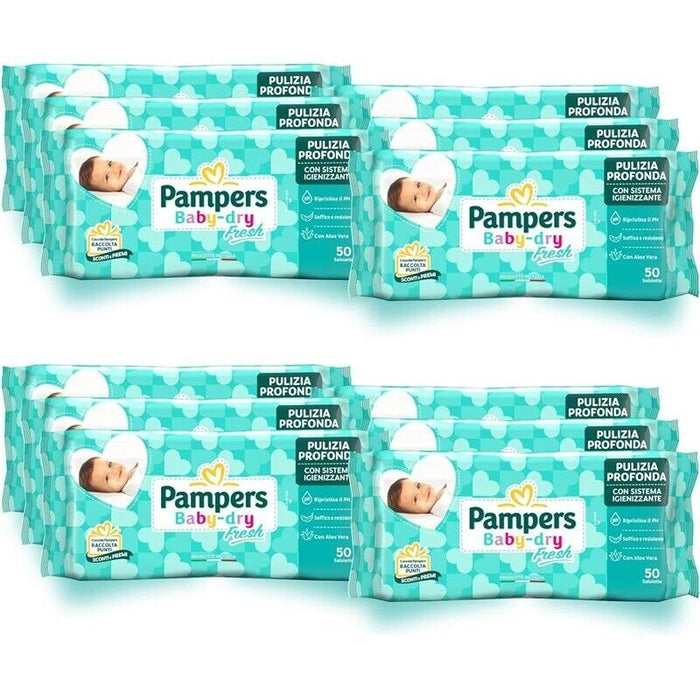 PAMPERS 600 PZ SALVIETTE UMIDIFICATE BAMBINI BABY FRESH