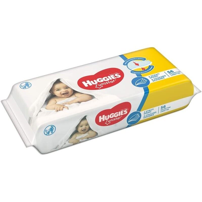 HUGGIES UNISTAR SALVIETTE UMIDIFICATE PER BAMBINI 560 SALVIETTE PER OGNI UTILIZZO