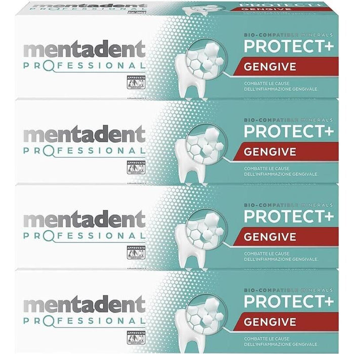 MENTADENT SET 4 PZ DENTIFRICIO PROFESSIONAL 75 ML L'UNO COMBATTE L'INFIAMMAZIONE DELLE GENGIVE