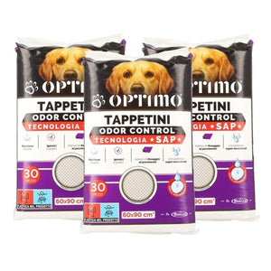 OPTIMO SET 3 TAPPETINI IGIENICI PER ANIMALI 60X90 CM L'UNO TOTALE 90 PZ