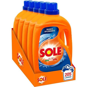 SOLE SET 5 PZ DETERSIVO LAVATRICE 3 IN 1 BIANCO SPLENDENTE 205 LAVAGGI 1.845 L L'UNO