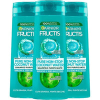 GARNIER FRUCTIS 3 PZ SHAMPOO 250 ML L'UNO PURE NON-STOP COCONUT WATER RIMUOVE IL SEBO IN ECCESSO