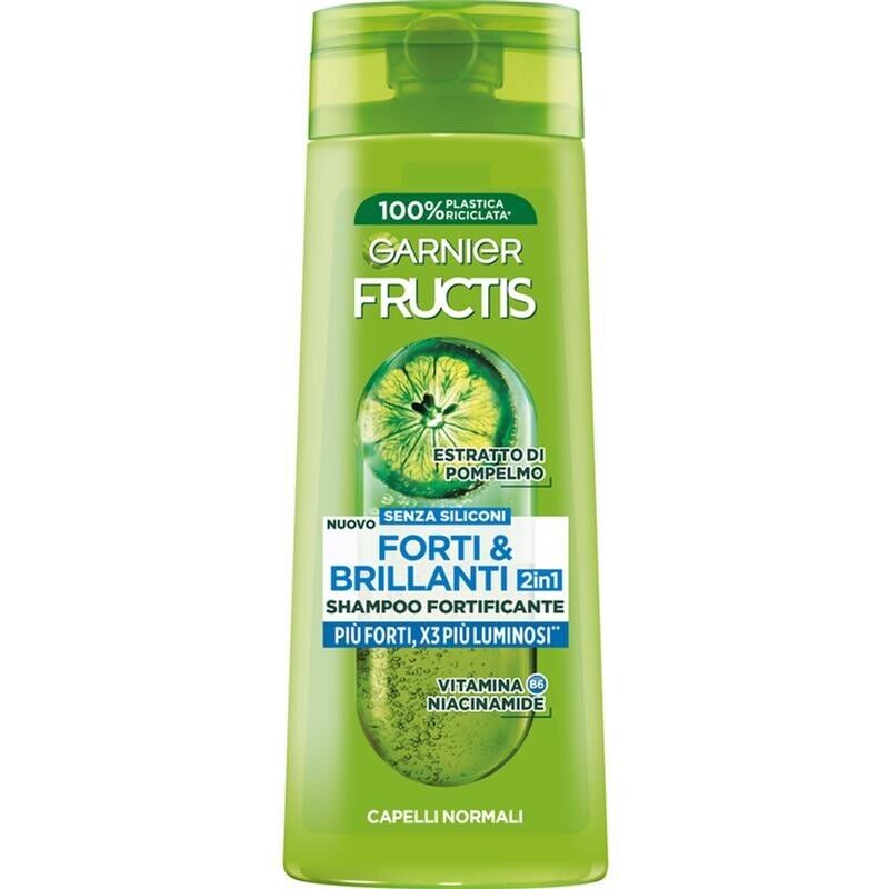 GARNIER FRUCTIS SET 3 PZ  SHAMPOO 2 IN 1 PIU FORTI X3 PIU LUMINOSI 250 ML L'UNO PER CAPELLI NORMALI ESTRATTO DI POMPELMO