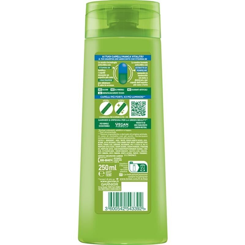 GARNIER FRUCTIS SET 3 PZ  SHAMPOO 2 IN 1 PIU FORTI X3 PIU LUMINOSI 250 ML L'UNO PER CAPELLI NORMALI ESTRATTO DI POMPELMO