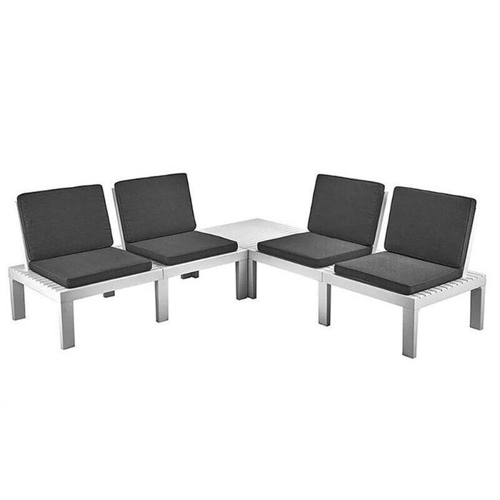 MAURY'S MOLOK SALOTTO DA GIARDINO CON CUSCINI 5 PZ BIANCO