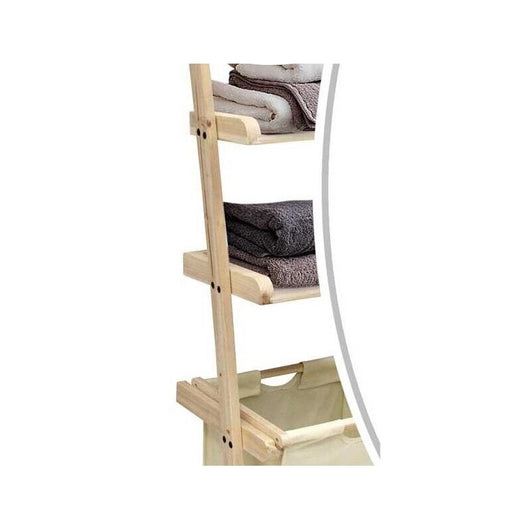 MOBILE PORTA BIANCHERIA CON DUE MENSOLE 41X30XH129 CM LEGNO NATURALE