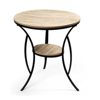 BANGKOK TAVOLINO TONDO DA CAFFÈ CON PIANO IN LEGNO 60X67 CM IN COLORE NERO