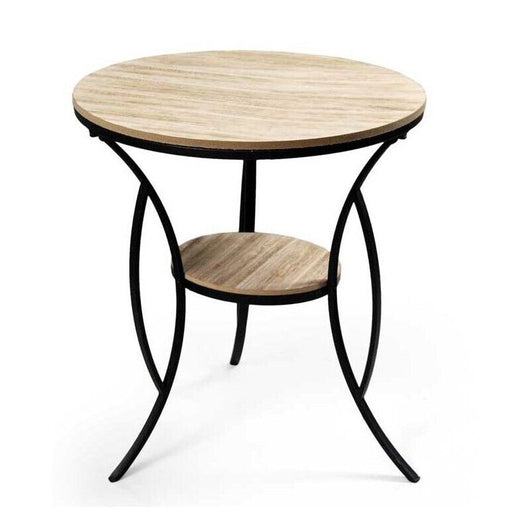 BANGKOK TAVOLINO TONDO DA CAFFÈ CON PIANO IN LEGNO 60X67 CM IN COLORE NERO