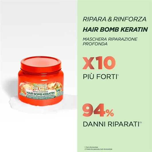 GARNIER FRUCTIS MASCHERA RIMPOLPANTE X CAPELLI DANNEGGIATI RIPARA  CON OLIO DI MARULA E CHERATINA, 320 ML