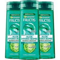 GARNIER FRUCTIS SET 3 SHAMPOO 250 ML L'UNO ALOE 72 ORE DI IDRATAZIONE HYDRA BOMB PER CAPELLI DISIDRATATI
