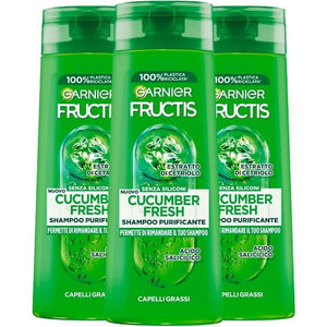 GARNIER FRUCTIS 3 PZ SHAMPOO 250 ML L'UNO COCUMBER FRESH PERMETTE DI RIMANDARE IL TUO SHAMPOO X CAPELLI GRASSI