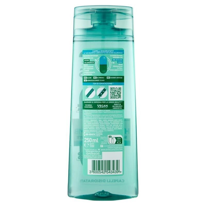 GARNIER FRUCTIS SET 3 SHAMPOO 250 ML L'UNO ALOE 72 ORE DI IDRATAZIONE HYDRA BOMB PER CAPELLI DISIDRATATI