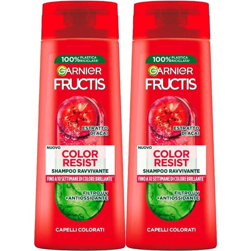 GARNIER FRUCTIS 2 PZ SHAMPOO 250 ML L'UNO COLOR RESIST FINO A 10 SETTIMANE DI COLORE BRILLANTE CON ESTRATTO DI ACAI