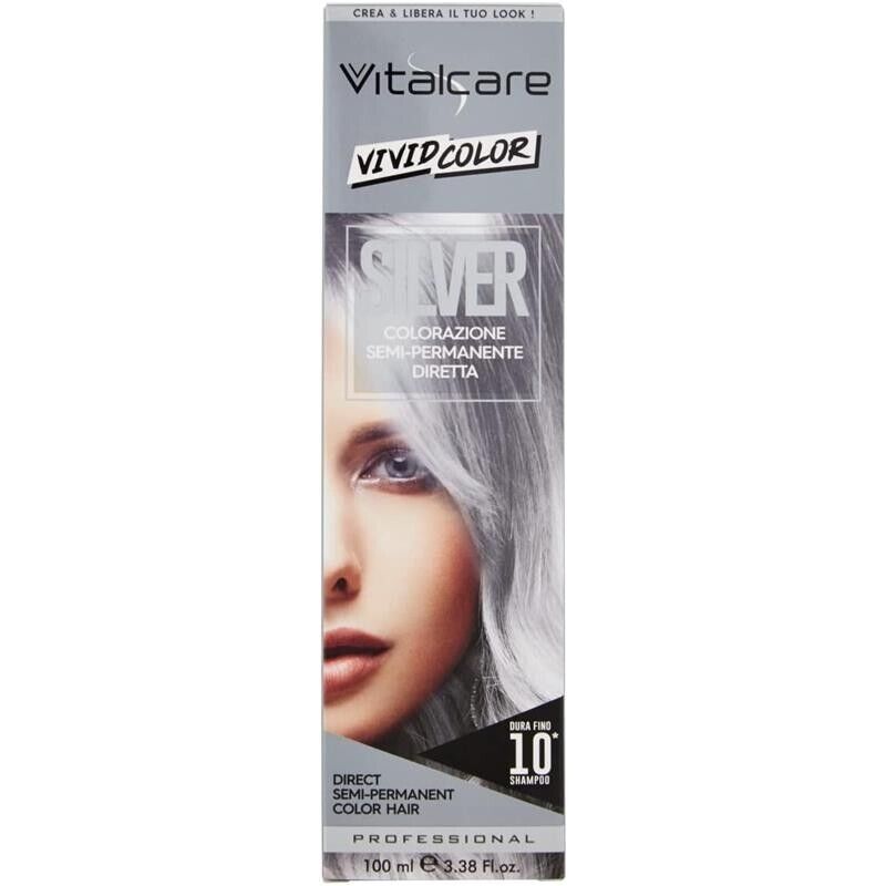 VITALCARE SET 3 PZ TINTA SEMIPERMANENTE PROFESSIONALE PER CAPELLI MORBIDI IDRATATI E LUMINOSI IN COLORE SILVER