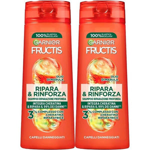 GARNIER FRUCTIS SET 2 SHAMPOO 250 ML L'UNO RIPARA E RINFORZA INTEGRA CHERATINA E RIPARA IL 99% DEI DANNI