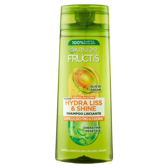 GARNIER FRUCTISSET 3 PZ SHAMPOO LISCIANTE 250 ML HYDRA LISS&SHINE CAPELLI LISCI FINO A 3 GIORNI CON OLIO DI ARGAN