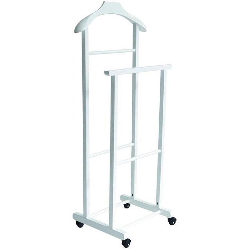 DOPPIO INDOSSATORE FAGGIO DA CAMERA BIANCO IN LEGNO 43X33X105H CM