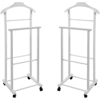 DOPPIO INDOSSATORE FAGGIO DA CAMERA BIANCO IN LEGNO 43X33X105H CM