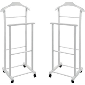 DOPPIO INDOSSATORE FAGGIO DA CAMERA BIANCO IN LEGNO 43X33X105H CM