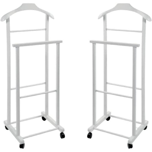 DOPPIO INDOSSATORE FAGGIO DA CAMERA BIANCO IN LEGNO 43X33X105H CM