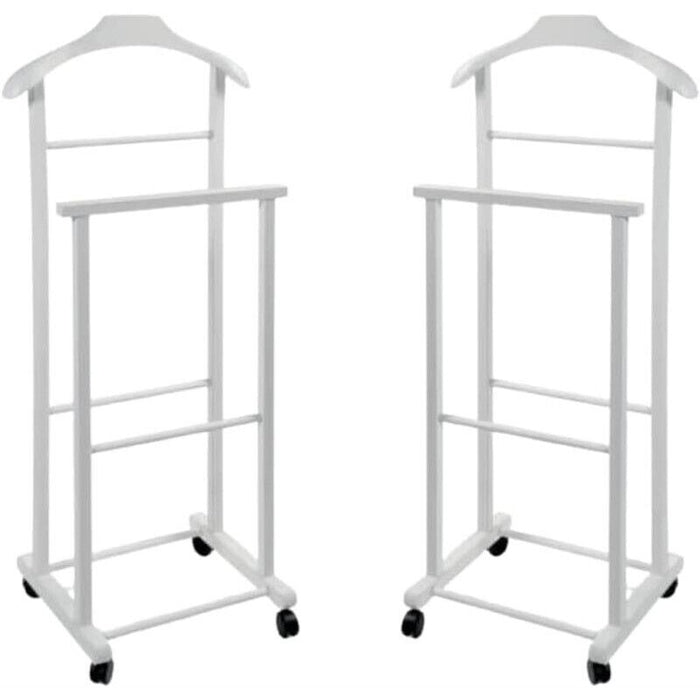 DOPPIO INDOSSATORE FAGGIO DA CAMERA BIANCO IN LEGNO 43X33X105H CM