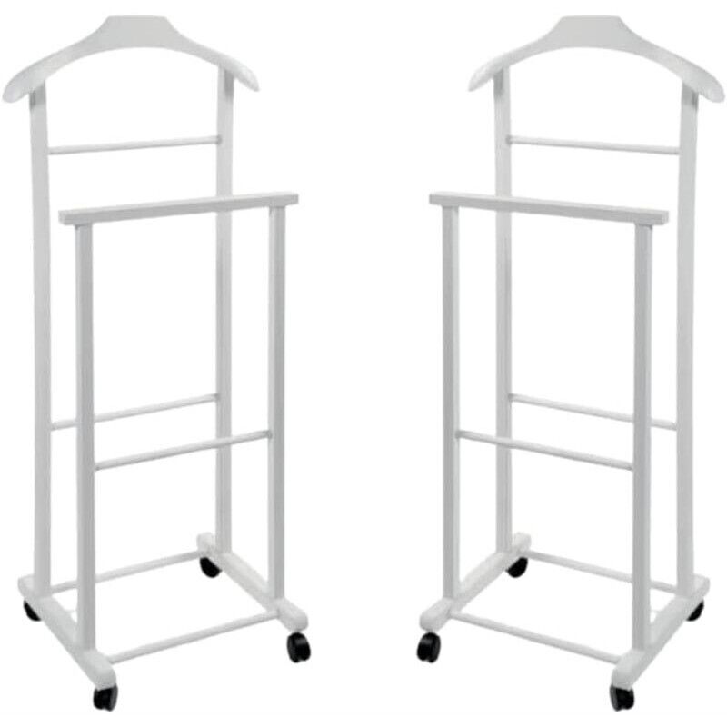 DOPPIO INDOSSATORE FAGGIO DA CAMERA BIANCO IN LEGNO 43X33X105H CM