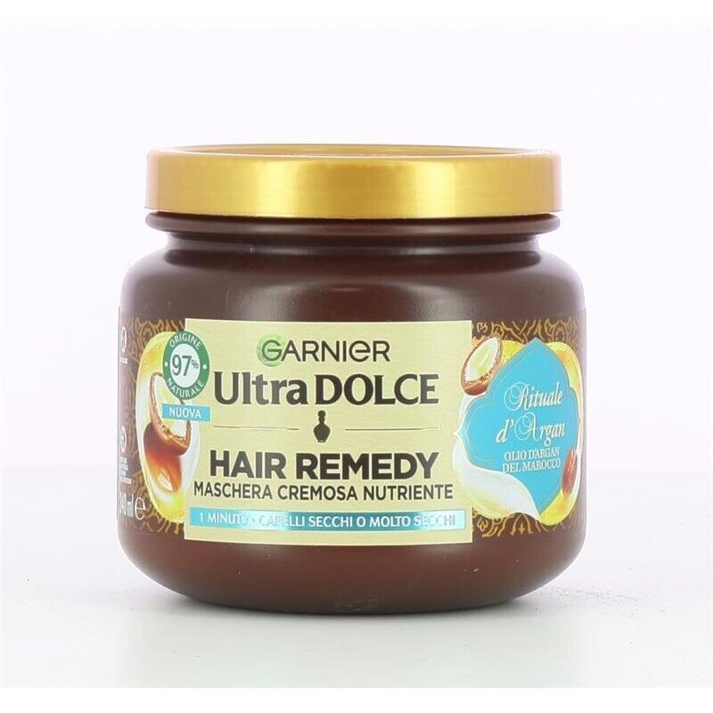 SET 3 GARNIER ULTRA DOLCE MASCHERA NUTRIENTE PER CAPELLI SECCHI RITUALE D'ARGAN HAIR REMEDY 340 ML