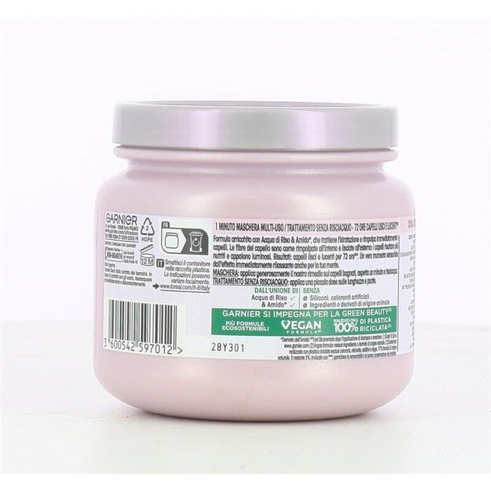 GARNIER ULTRA DOLCE 3 MASCHERE LISCIANTI PER CAPELLI LUNGHI EFFETTO ILLUMINANTE 1 MINUTO DI POSA CON  ACQUA DI RISO 340 ML