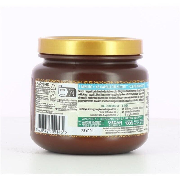 SET 3 GARNIER ULTRA DOLCE MASCHERA NUTRIENTE PER CAPELLI SECCHI RITUALE D'ARGAN HAIR REMEDY 340 ML