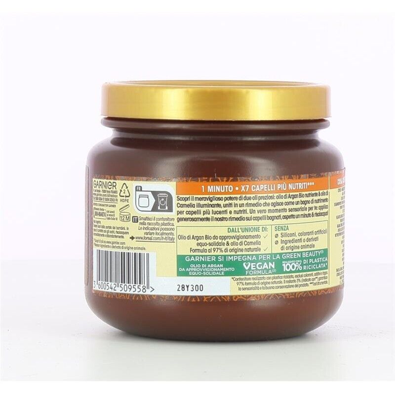 GARNIER ULTRA DOLCE 3 MASCHERE NUTRIENTE PER CAPELLI SECCHI E SPENTI AZIONE IN 1 MINUTO CON GLI OLI MERAVIGLIOS 340 ML