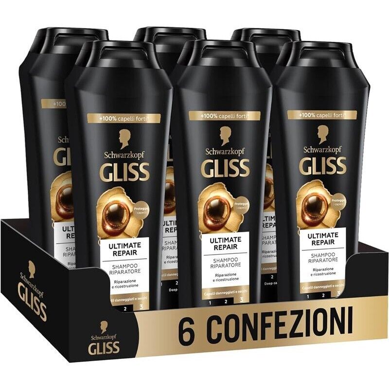 GLISS CONFEZIONE 6 PZ ULTIMATE REPAIR SHAMPOO RIPARATORE 250 ML