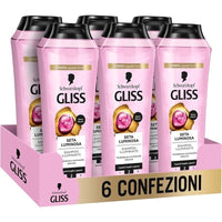 GLISS SET 6 CONFEZIONI SETA LUMINOSA SHAMPOO ILLUMINANTE 250 ML