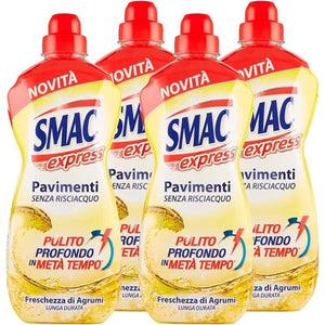 SET 4 SMAC EXPRESS PAVIMENTI SENZA RISCIACQUO IN FORMATO DA 1 LT AGLI AGRUMI