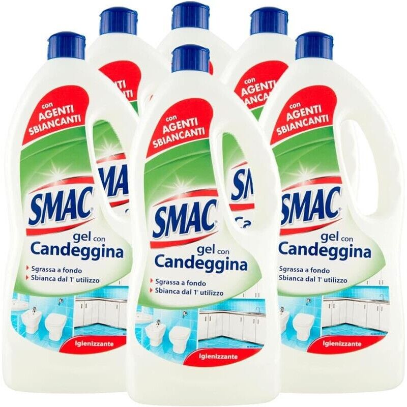 SET 6 SMAC GEL BAGNO DETERGENTE CON CANDEGGINA 850 ML