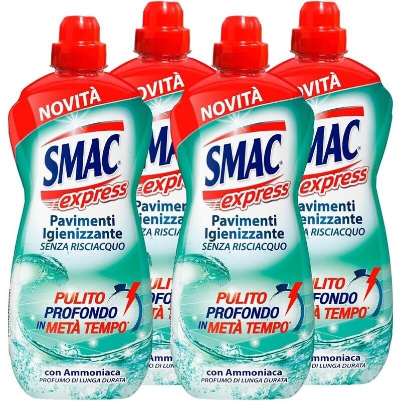 SET 4 SMAC EXPRESS PAVIMENTI SENZA RISCIACQUO IN FORMATO DA 1 LTAMMONIACA
