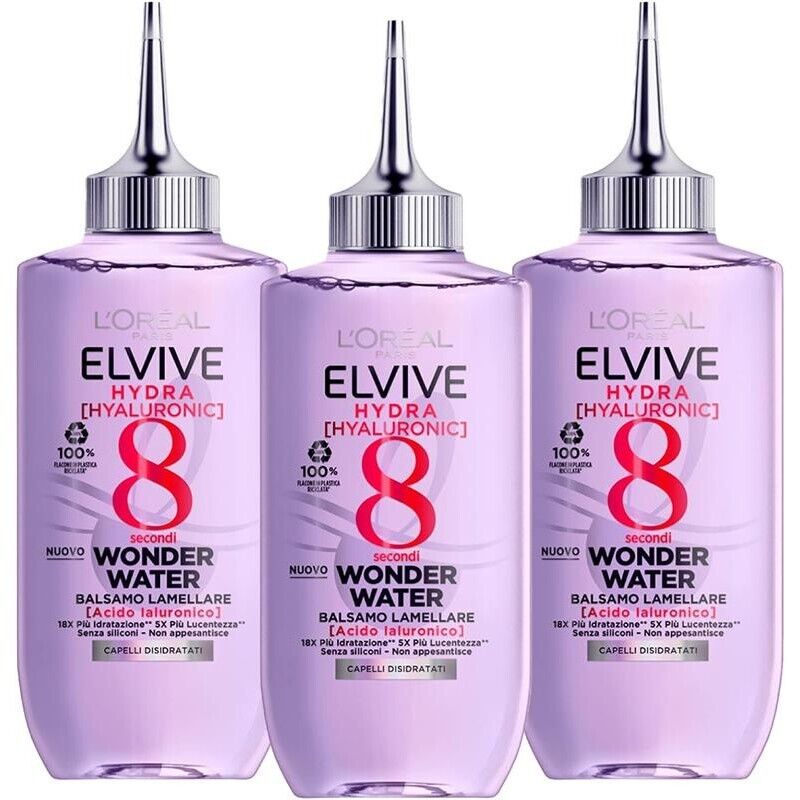L'ORÉAL PARIS BALSAMO LAMELLARE WONDER WATER HYDRA HYALURONIC PER DARE LUCENTEZZA A CAPELLI DISIDRATATI 200 ML
