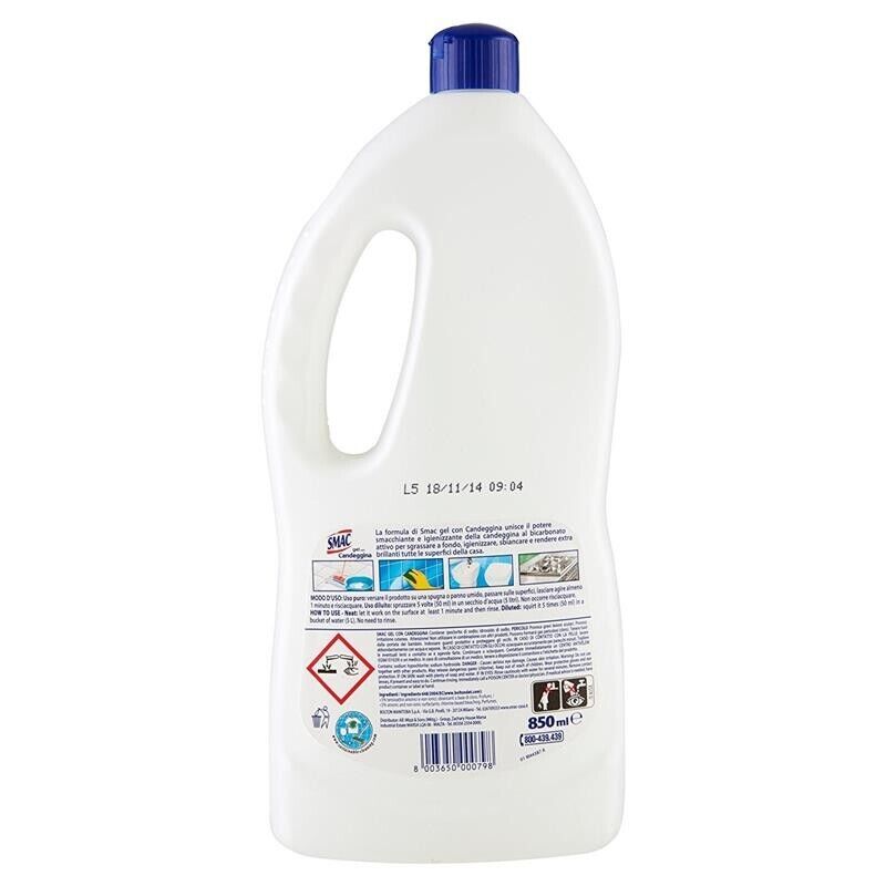 SET 6 SMAC GEL BAGNO DETERGENTE CON CANDEGGINA 850 ML