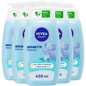NIVEA SET 5 PZ BABY BAGNETTO 450 ML DELICATO