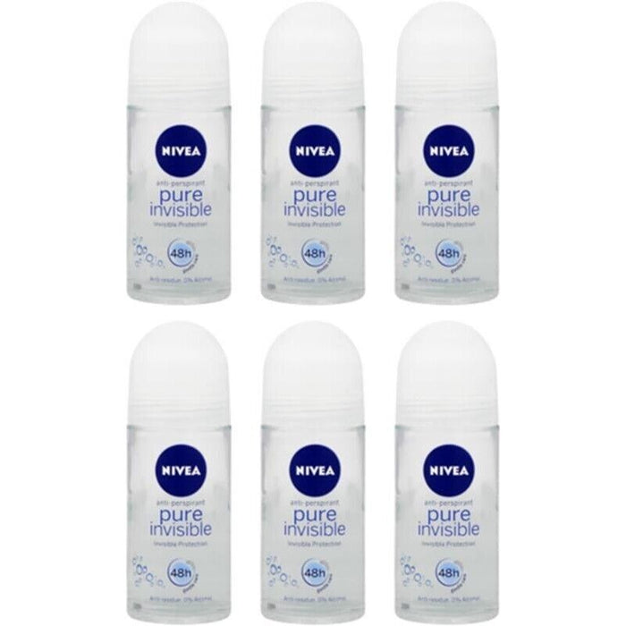 NIVEA SET 6 PZ DEODORANTE ANTI-PERSPIRANT PURE INVISIBLE 50 ML